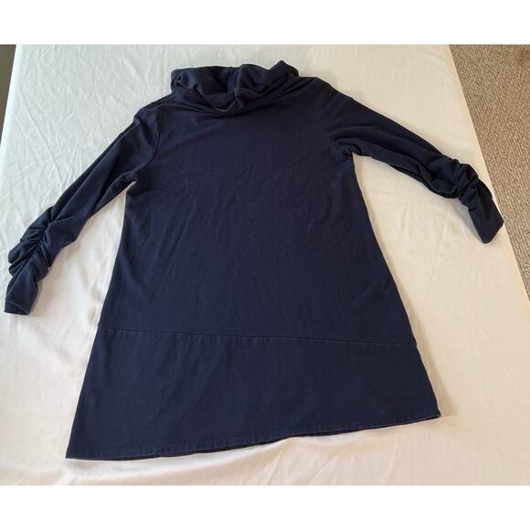 Chalet et Cici Blue Cowl Neck Ruched Tunic SZ SM Lagenlook Oversized Capsule - Picture 9 of 10